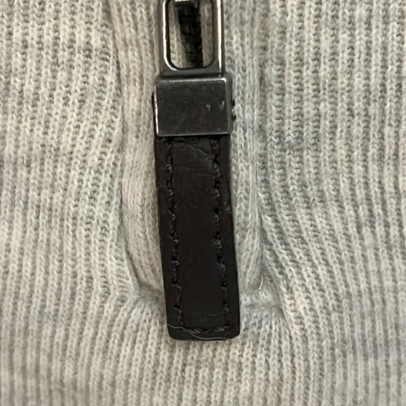 Tasso Elba 1/4 Zip Pullover Gray Taupe Ribbed Cotton All-Season Layer Large - Picture 6 of 10